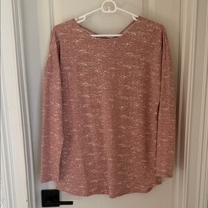 First Love Marled Pink Long Sleeve Top